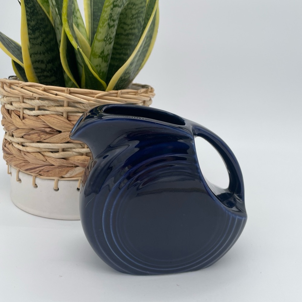 Vintage Cobalt Blue Fiestaware Disc Pitcher
